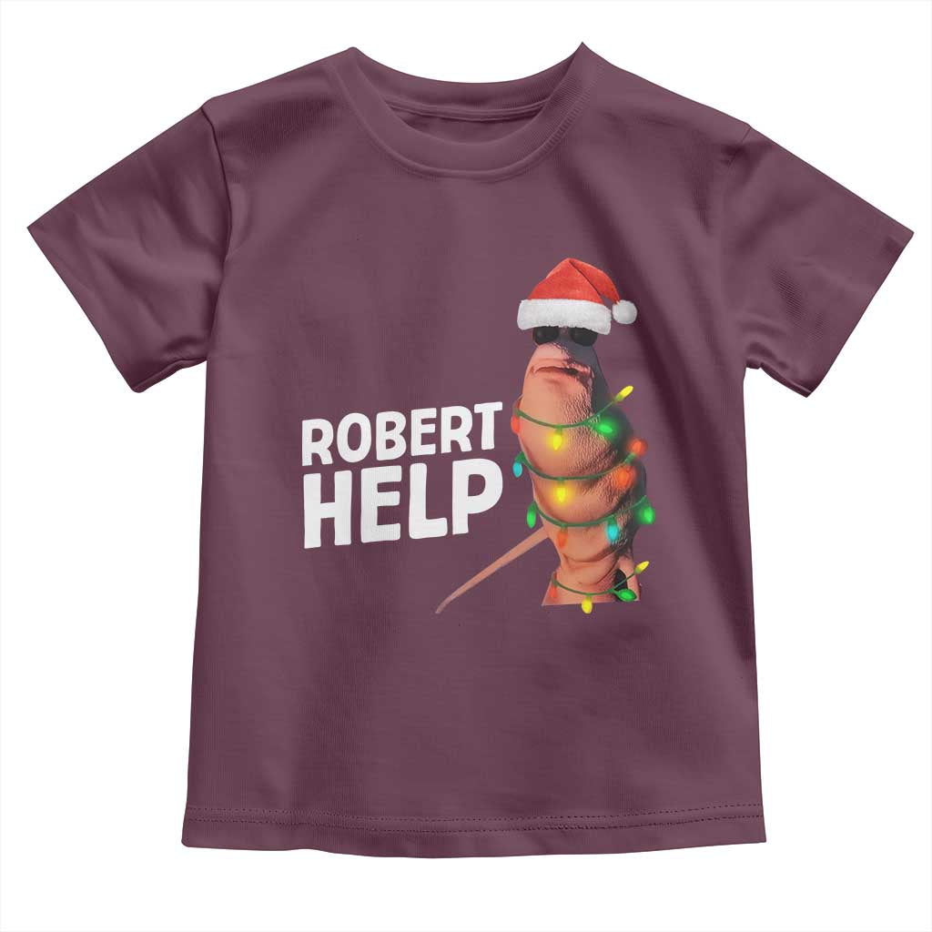 Marcus The Worm Christmas Toddler T Shirt Robert Help Internet Weirdcore Brainrot Humor TS10 Maroon Print Your Wear