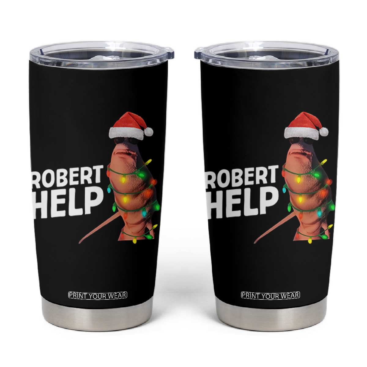 Marcus The Worm Christmas Tumbler Cup Robert Help Internet Weirdcore Brainrot Humor TS10 Black Print Your Wear