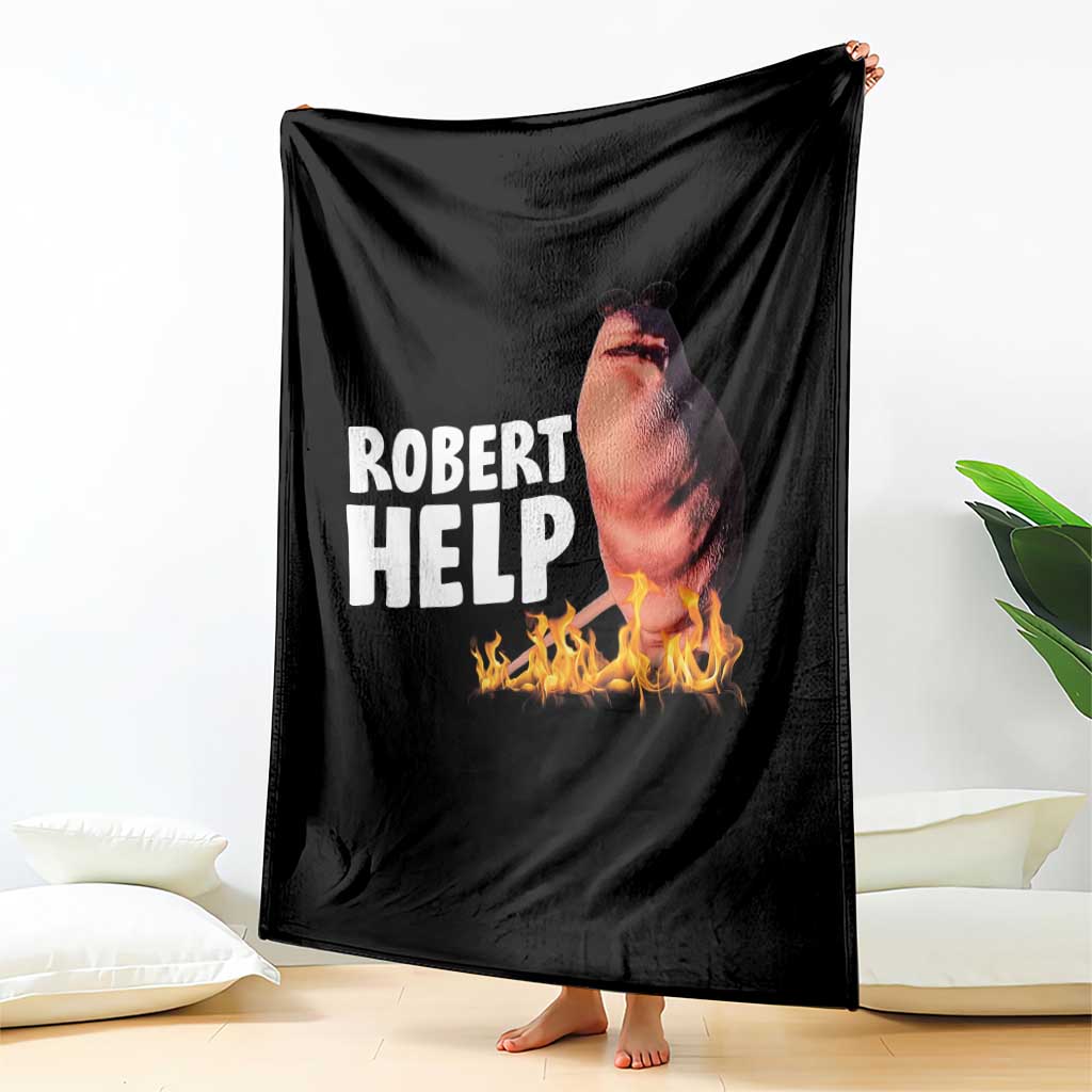 Marcus The Worm Throw Blanket Funny Brainrot Meme Robert Help TS10 Print Your Wear