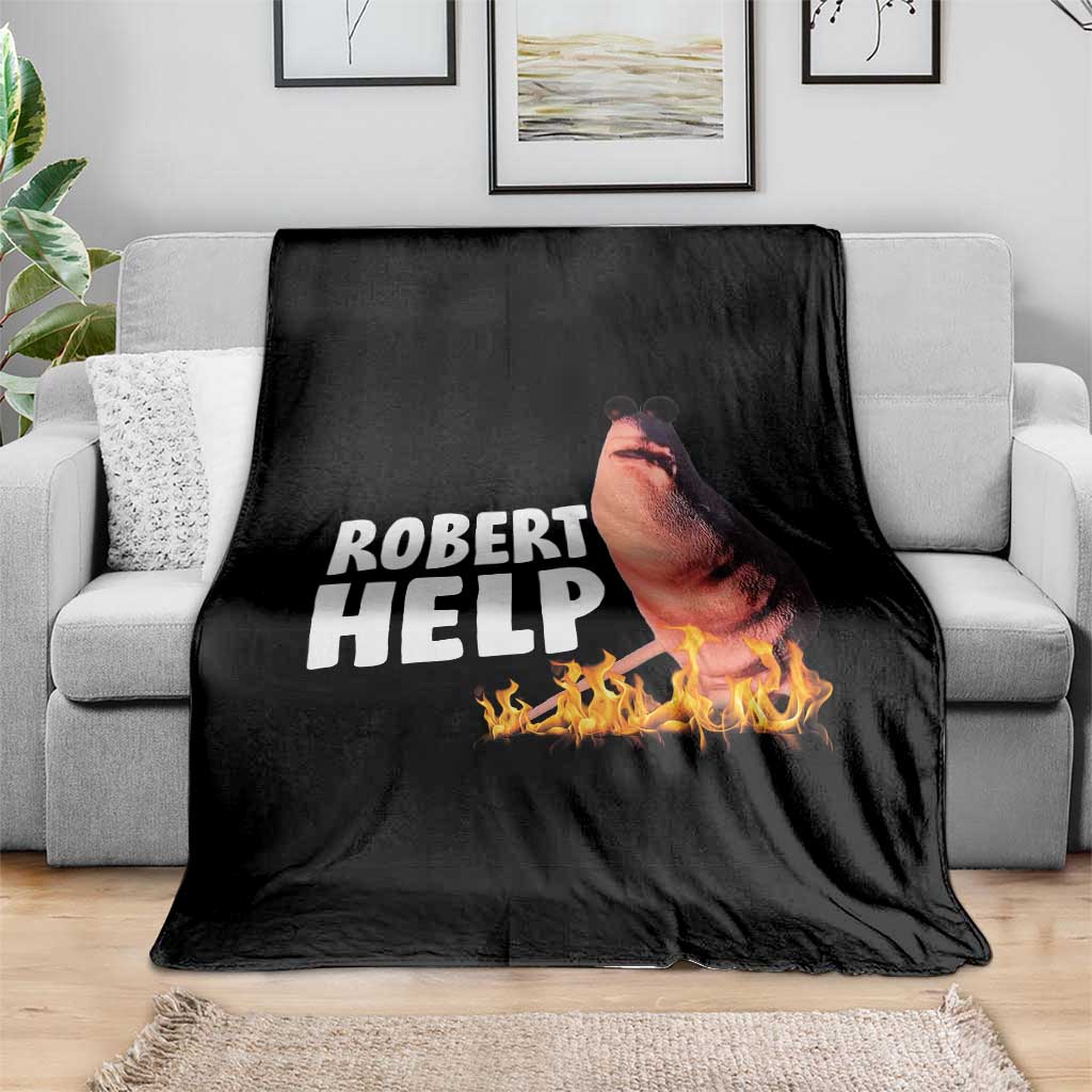 Marcus The Worm Throw Blanket Funny Brainrot Meme Robert Help TS10 Print Your Wear