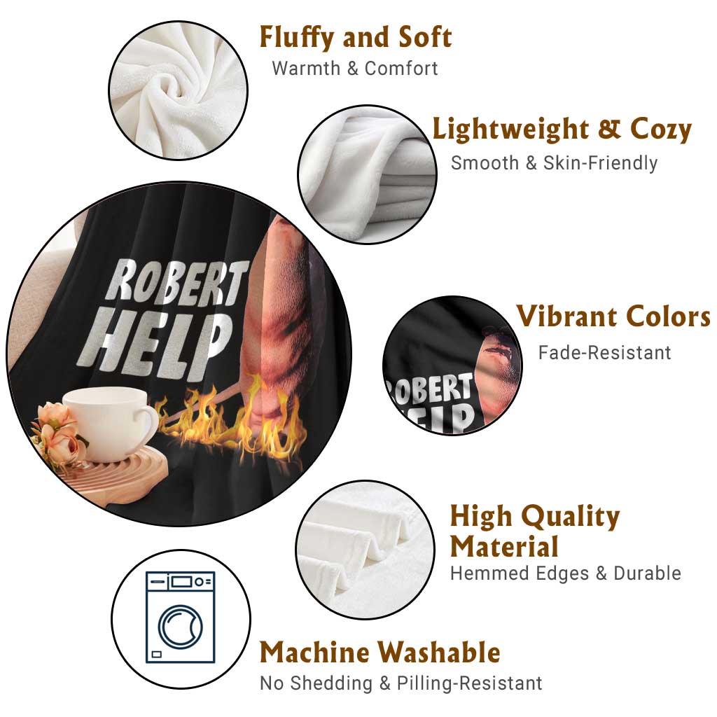 Marcus The Worm Throw Blanket Funny Brainrot Meme Robert Help TS10 Print Your Wear