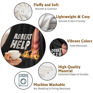 Marcus The Worm Throw Blanket Funny Brainrot Meme Robert Help TS10 Print Your Wear