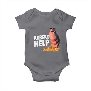 Marcus The Worm Baby Onesie Funny Brainrot Meme Robert Help TS10 Charcoal Print Your Wear