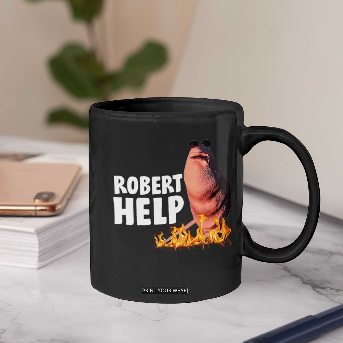 Marcus The Worm Coffee Mug Funny Brainrot Meme Robert Help TS10 Print Your Wear