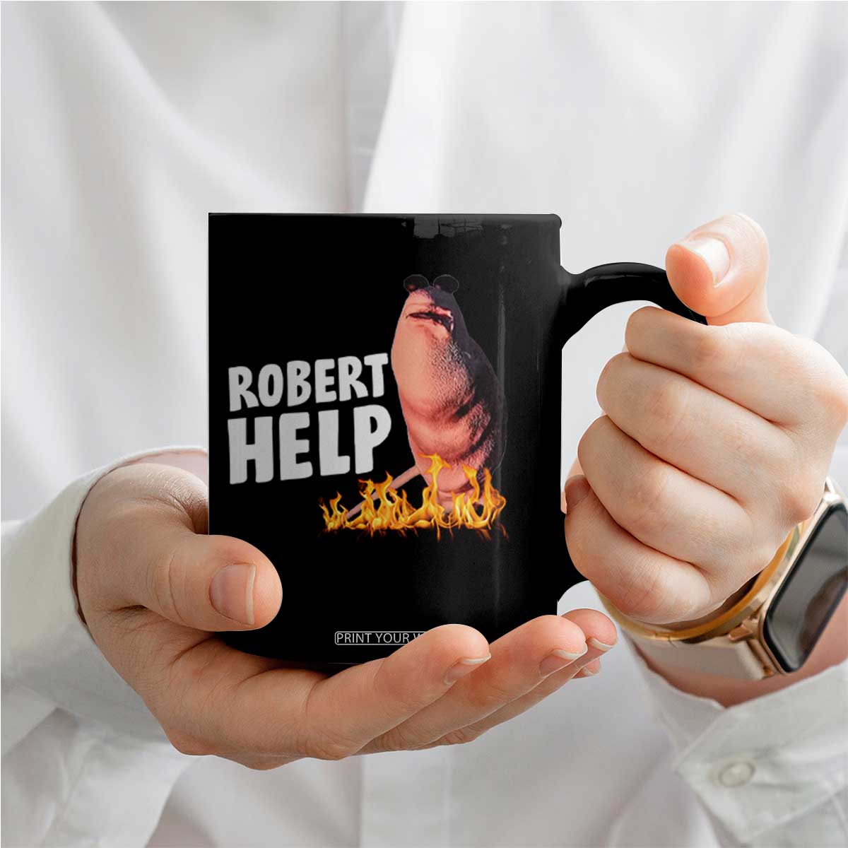 Marcus The Worm Coffee Mug Funny Brainrot Meme Robert Help TS10 Print Your Wear