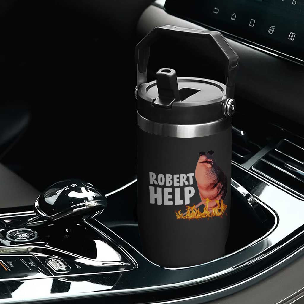 Marcus The Worm Flip Straw Tumbler Funny Brainrot Meme Robert Help TS10 Print Your Wear