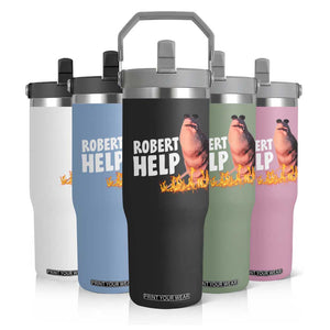 Marcus The Worm Flip Straw Tumbler Funny Brainrot Meme Robert Help TS10 Print Your Wear