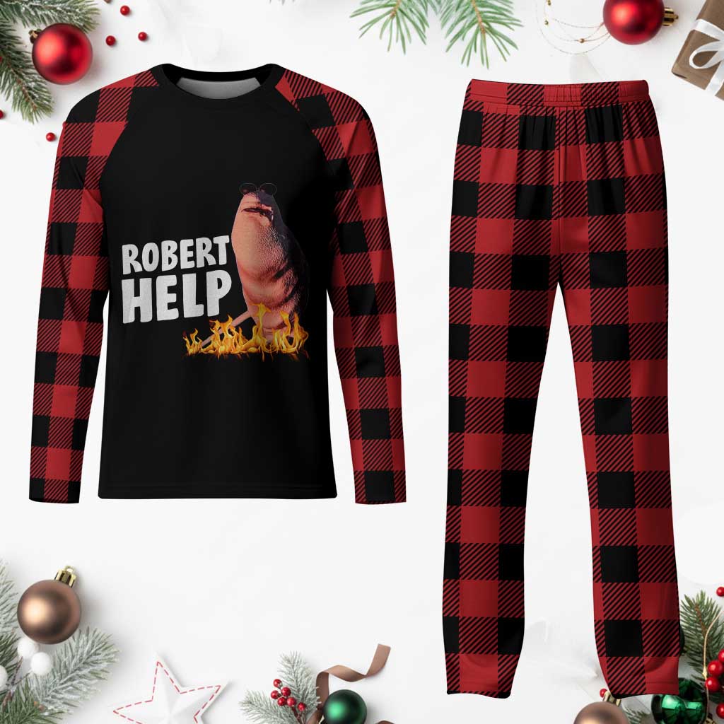 Marcus The Worm Plaid Pajama Set Funny Brainrot Meme Robert Help TS10 Buffalo Plaid Print Your Wear