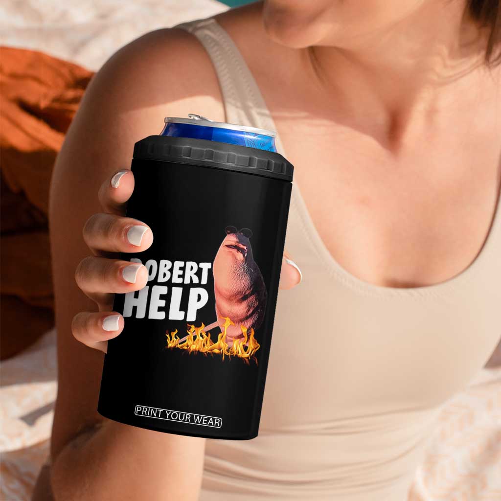 Marcus The Worm 4 in 1 Can Cooler Tumbler Funny Brainrot Meme Robert Help TS10 Print Your Wear