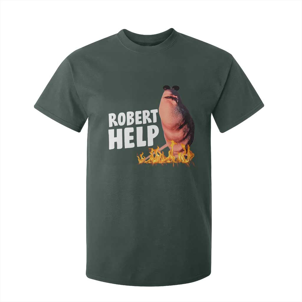 Marcus The Worm T Shirt For Kid Funny Brainrot Meme Robert Help TS10 Dark Forest Green Print Your Wear