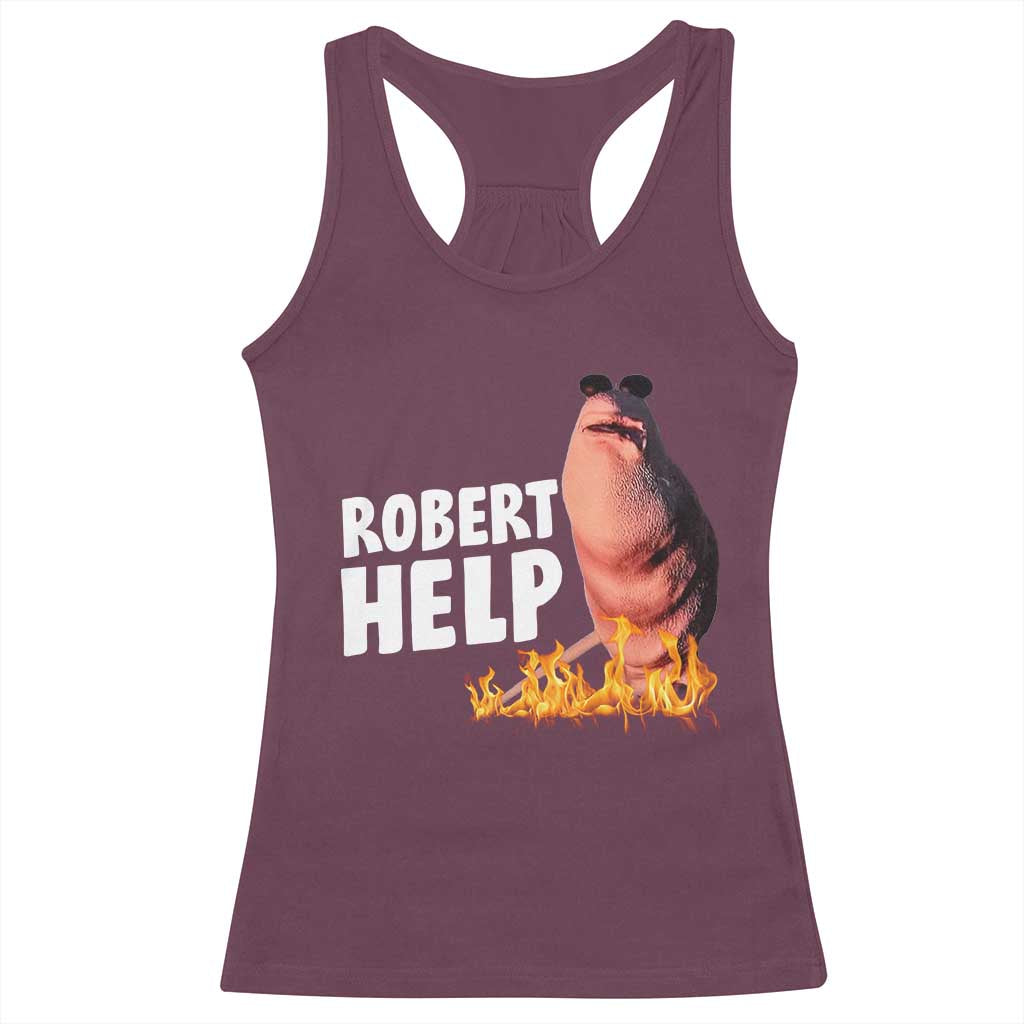 Marcus The Worm Racerback Tank Top Funny Brainrot Meme Robert Help TS10 Maroon Print Your Wear