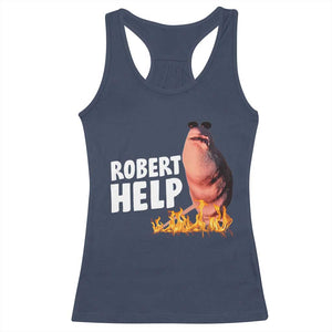 Marcus The Worm Racerback Tank Top Funny Brainrot Meme Robert Help TS10 Navy Print Your Wear
