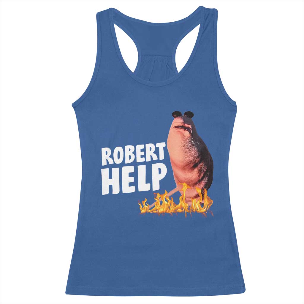 Marcus The Worm Racerback Tank Top Funny Brainrot Meme Robert Help TS10 Royal Blue Print Your Wear