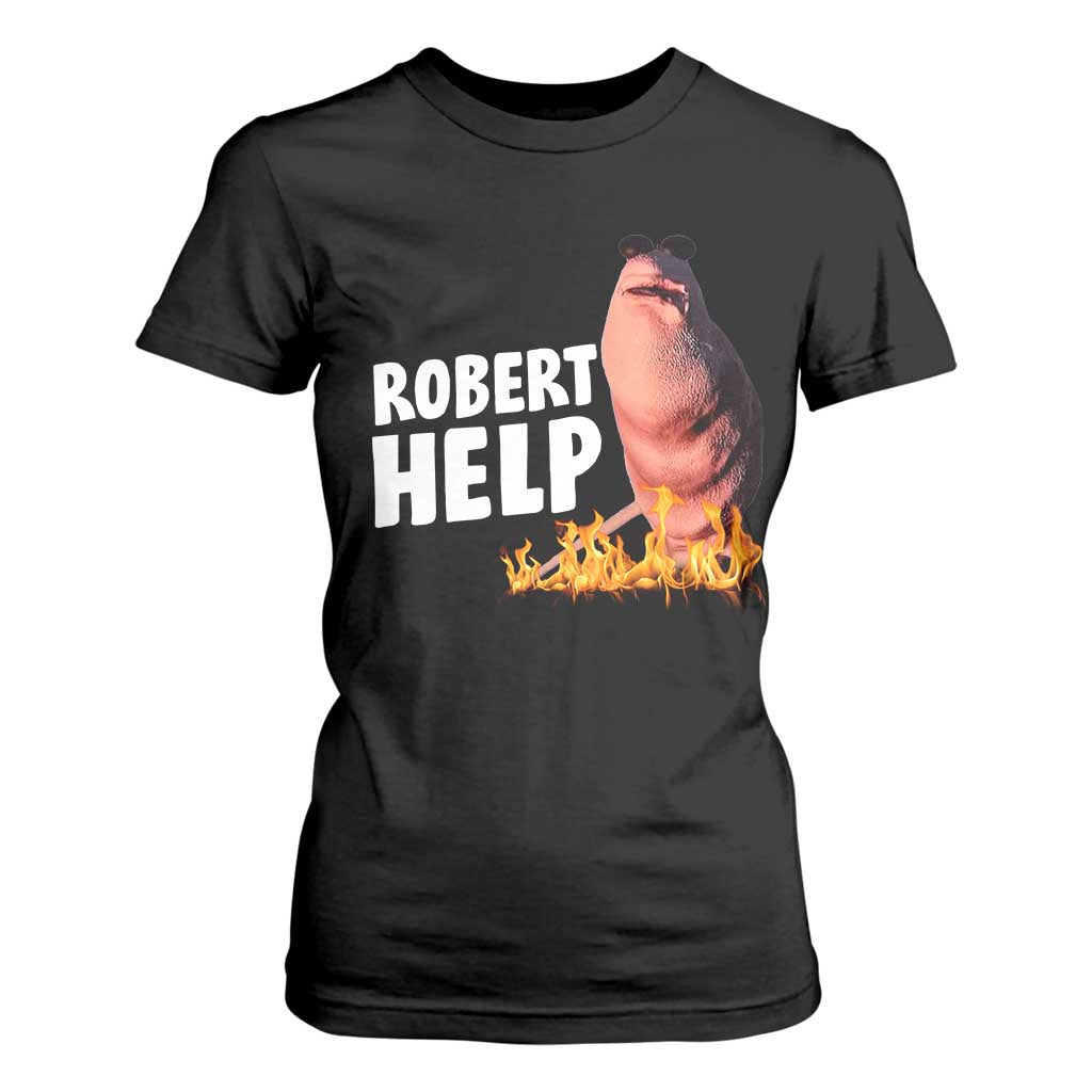 Marcus The Worm T Shirt For Women Funny Brainrot Meme Robert Help TS10 Black Print Your Wear