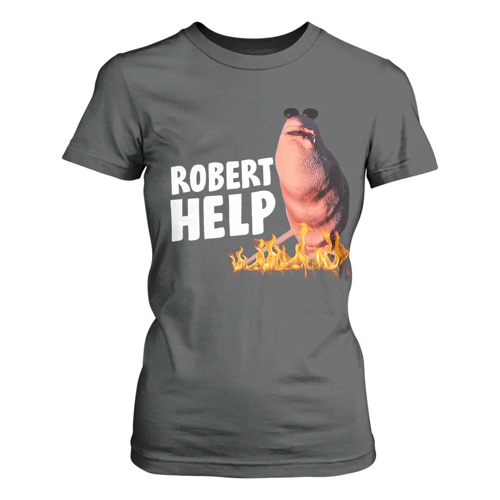 Marcus The Worm T Shirt For Women Funny Brainrot Meme Robert Help TS10 Dark Heather Print Your Wear