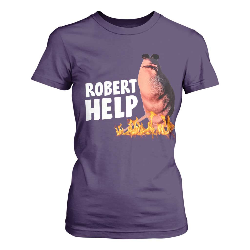 Marcus The Worm T Shirt For Women Funny Brainrot Meme Robert Help TS10 Purple Print Your Wear