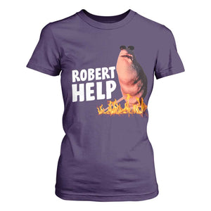 Marcus The Worm T Shirt For Women Funny Brainrot Meme Robert Help TS10 Purple Print Your Wear