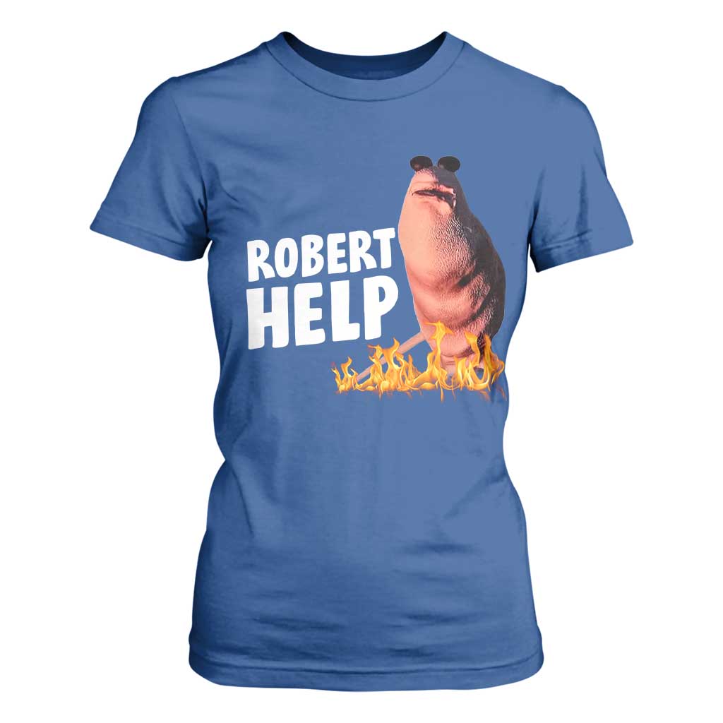 Marcus The Worm T Shirt For Women Funny Brainrot Meme Robert Help TS10 Royal Blue Print Your Wear