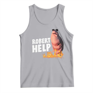 Marcus The Worm Tank Top Funny Brainrot Meme Robert Help TS10 Athletic Heather Print Your Wear