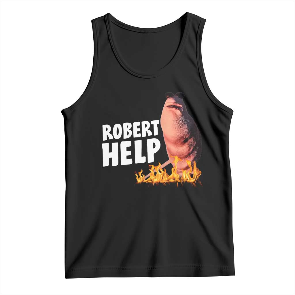 Marcus The Worm Tank Top Funny Brainrot Meme Robert Help TS10 Black Print Your Wear