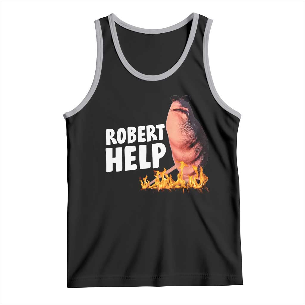Marcus The Worm Tank Top Funny Brainrot Meme Robert Help TS10 Black Athletic Heather Print Your Wear