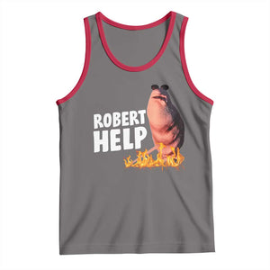 Marcus The Worm Tank Top Funny Brainrot Meme Robert Help TS10 Deep Heather Red Print Your Wear