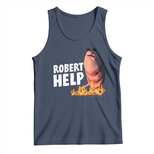 Marcus The Worm Tank Top Funny Brainrot Meme Robert Help TS10 Navy Print Your Wear