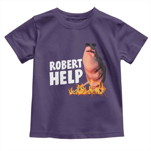 Marcus The Worm Toddler T Shirt Funny Brainrot Meme Robert Help TS10 Purple Print Your Wear