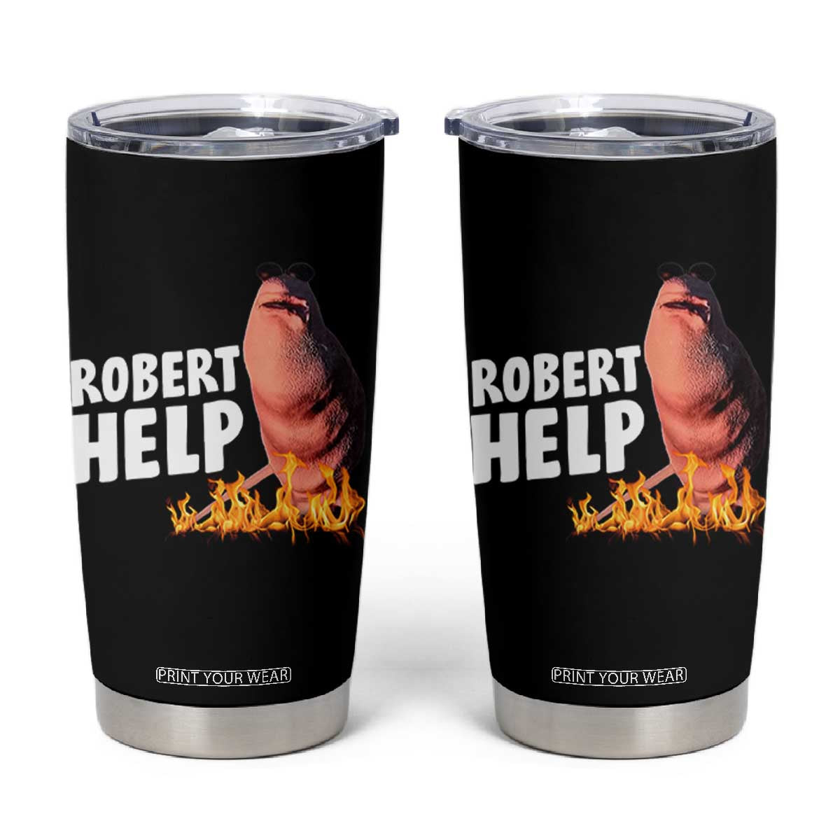 Marcus The Worm Tumbler Cup Funny Brainrot Meme Robert Help TS10 Black Print Your Wear