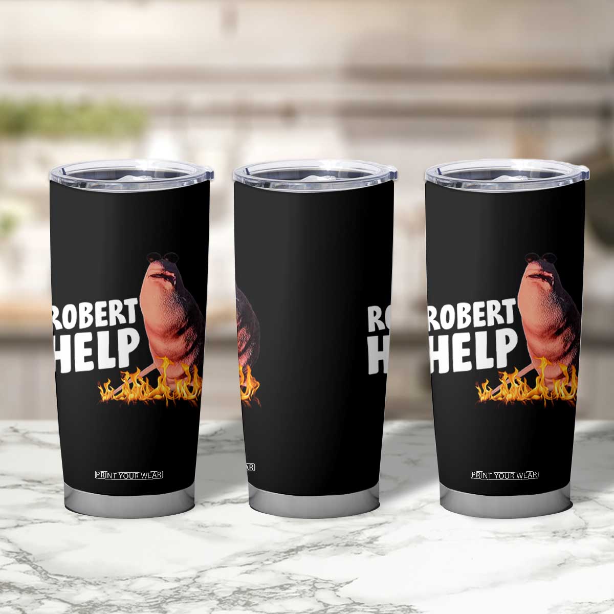 Marcus The Worm Tumbler Cup Funny Brainrot Meme Robert Help TS10 Print Your Wear