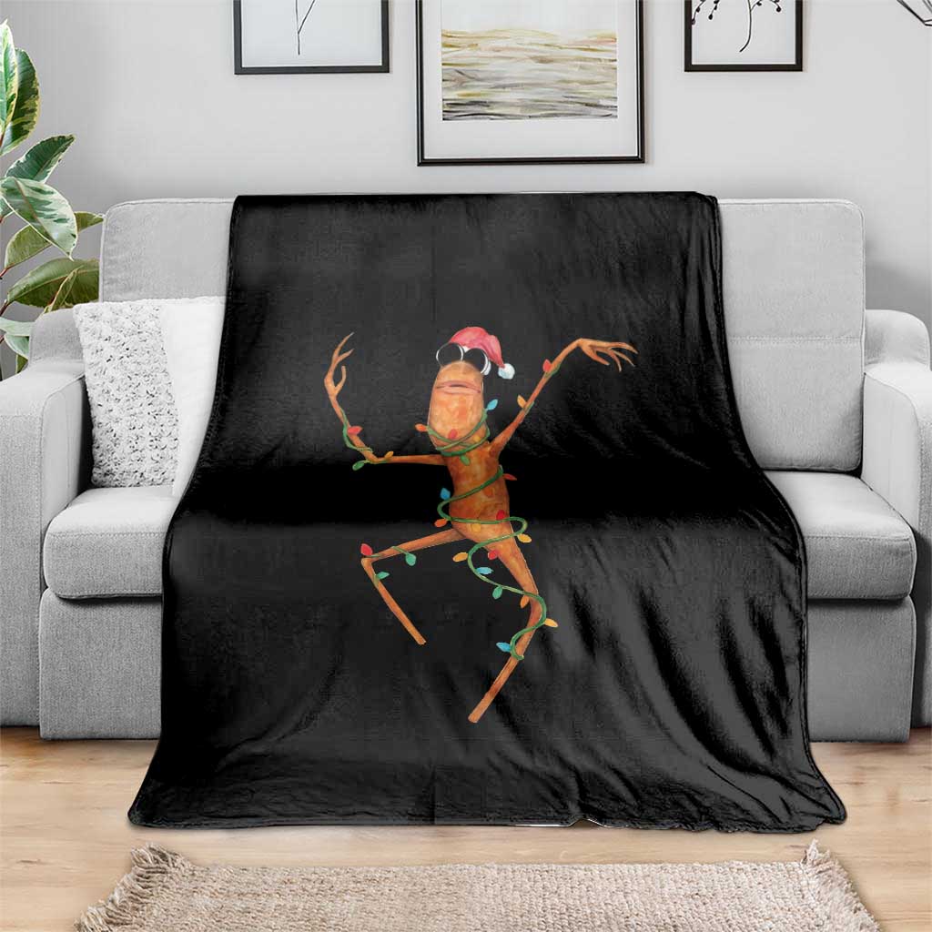 Marcus The Worm Christmas Throw Blanket Internet Weirdcore Brainrot Humor TS10 Print Your Wear