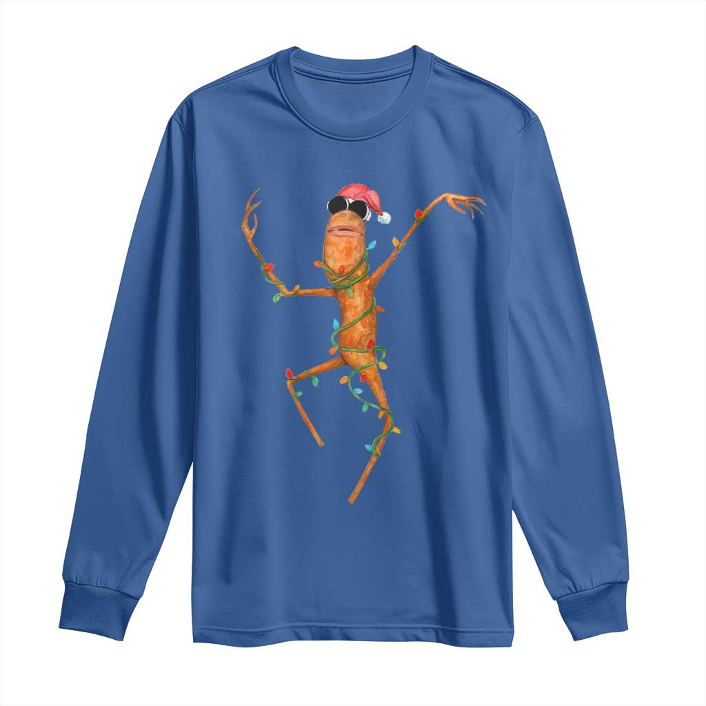 Marcus The Worm Christmas Long Sleeve Shirt Internet Weirdcore Brainrot Humor TS10 Royal Blue Print Your Wear