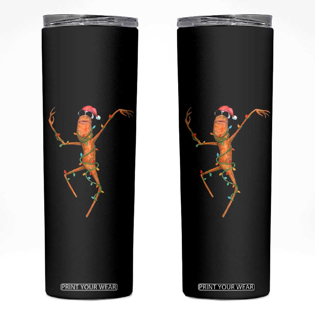 Marcus The Worm Christmas Skinny Tumbler Internet Weirdcore Brainrot Humor TS10 Black Print Your Wear