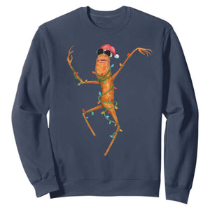 Marcus The Worm Christmas Sweatshirt Internet Weirdcore Brainrot Humor TS10 Navy Print Your Wear