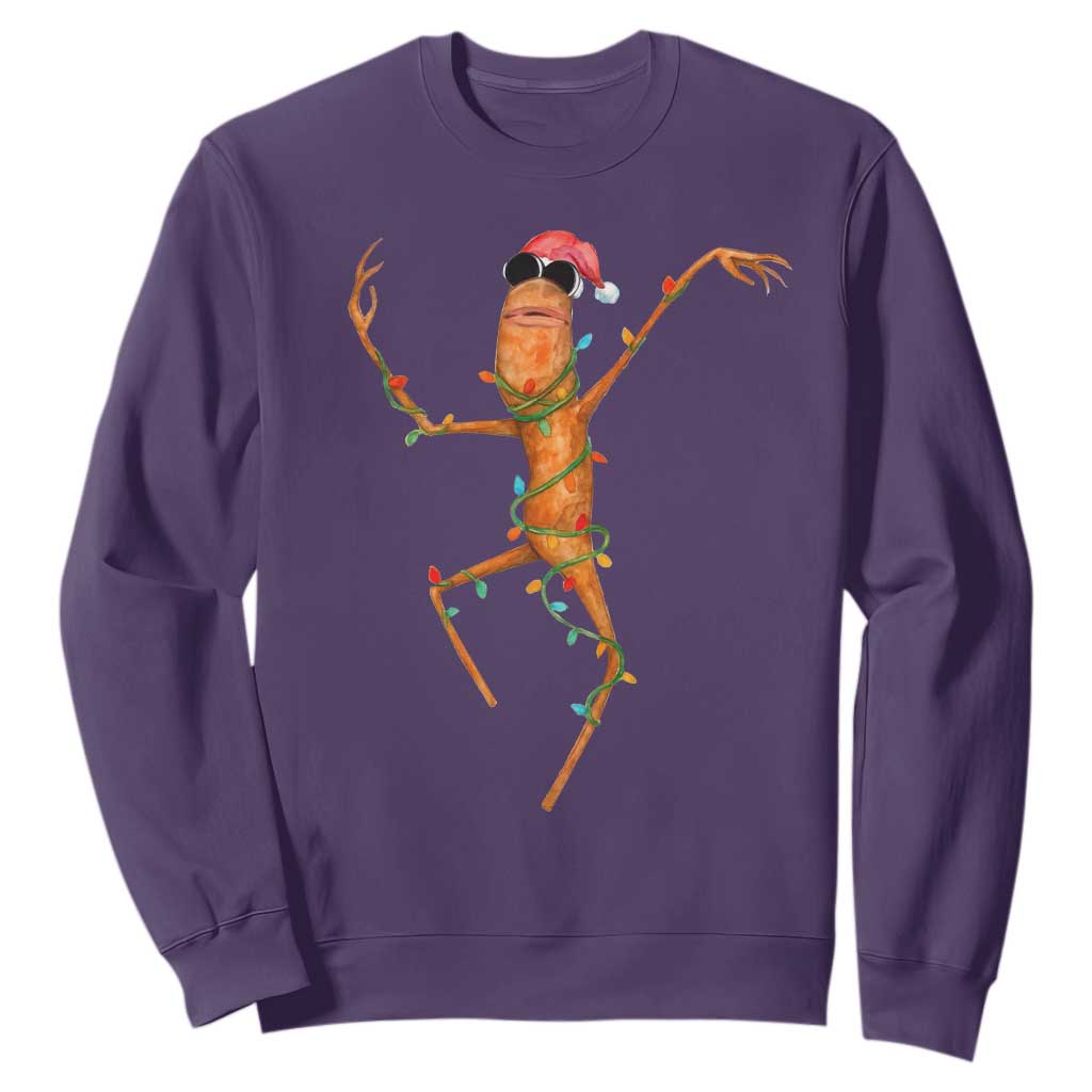 Marcus The Worm Christmas Sweatshirt Internet Weirdcore Brainrot Humor TS10 Purple Print Your Wear