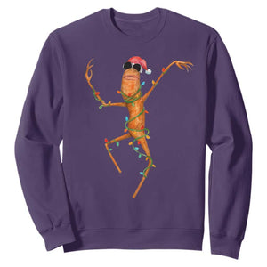 Marcus The Worm Christmas Sweatshirt Internet Weirdcore Brainrot Humor TS10 Purple Print Your Wear