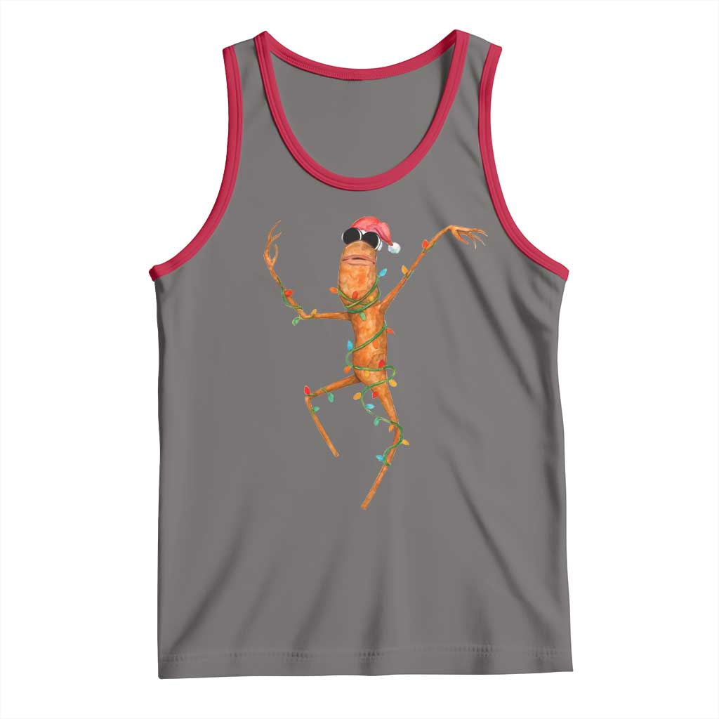 Marcus The Worm Christmas Tank Top Internet Weirdcore Brainrot Humor TS10 Deep Heather Red Print Your Wear