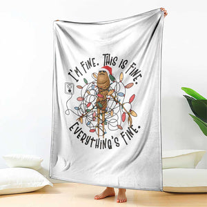 Marcus The Worm Christmas Meme Throw Blanket I'm Fine Everything is Fine TS10 Print Your Wear