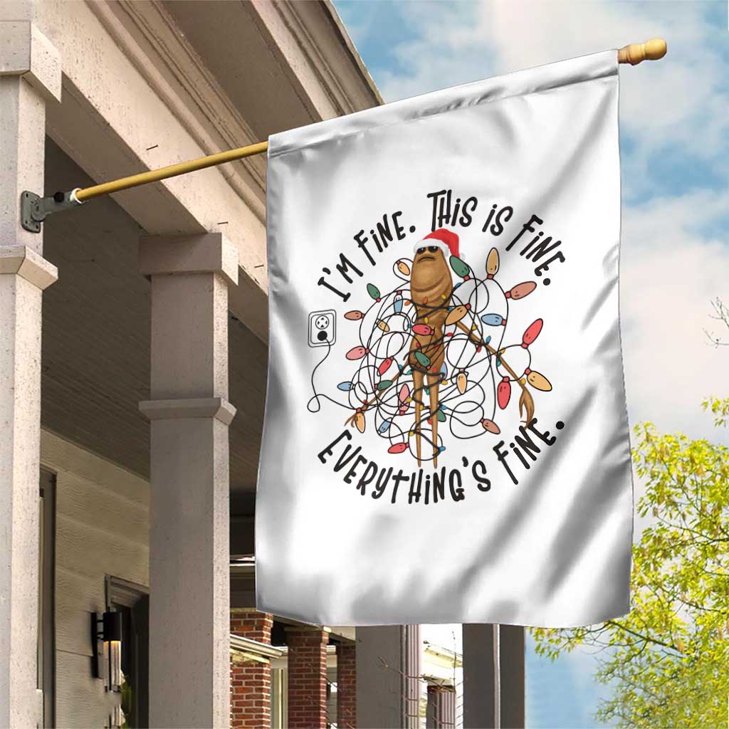 Marcus The Worm Christmas Meme Garden Flag I'm Fine Everything is Fine TS10 Print Your Wear