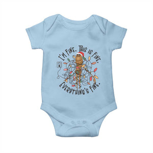 Marcus The Worm Christmas Meme Baby Onesie I'm Fine Everything is Fine TS10 Light Blue Print Your Wear
