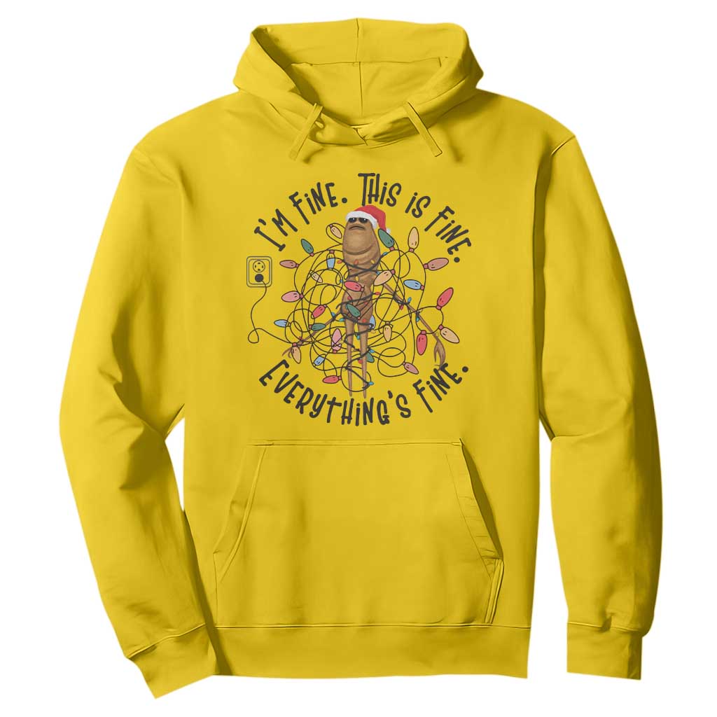 Marcus The Worm Christmas Meme Hoodie I'm Fine Everything is Fine TS10 Daisy Print Your Wear