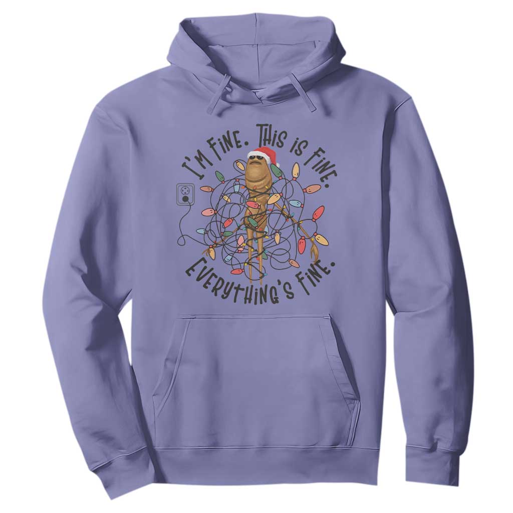 Marcus The Worm Christmas Meme Hoodie I'm Fine Everything is Fine TS10 Violet Print Your Wear