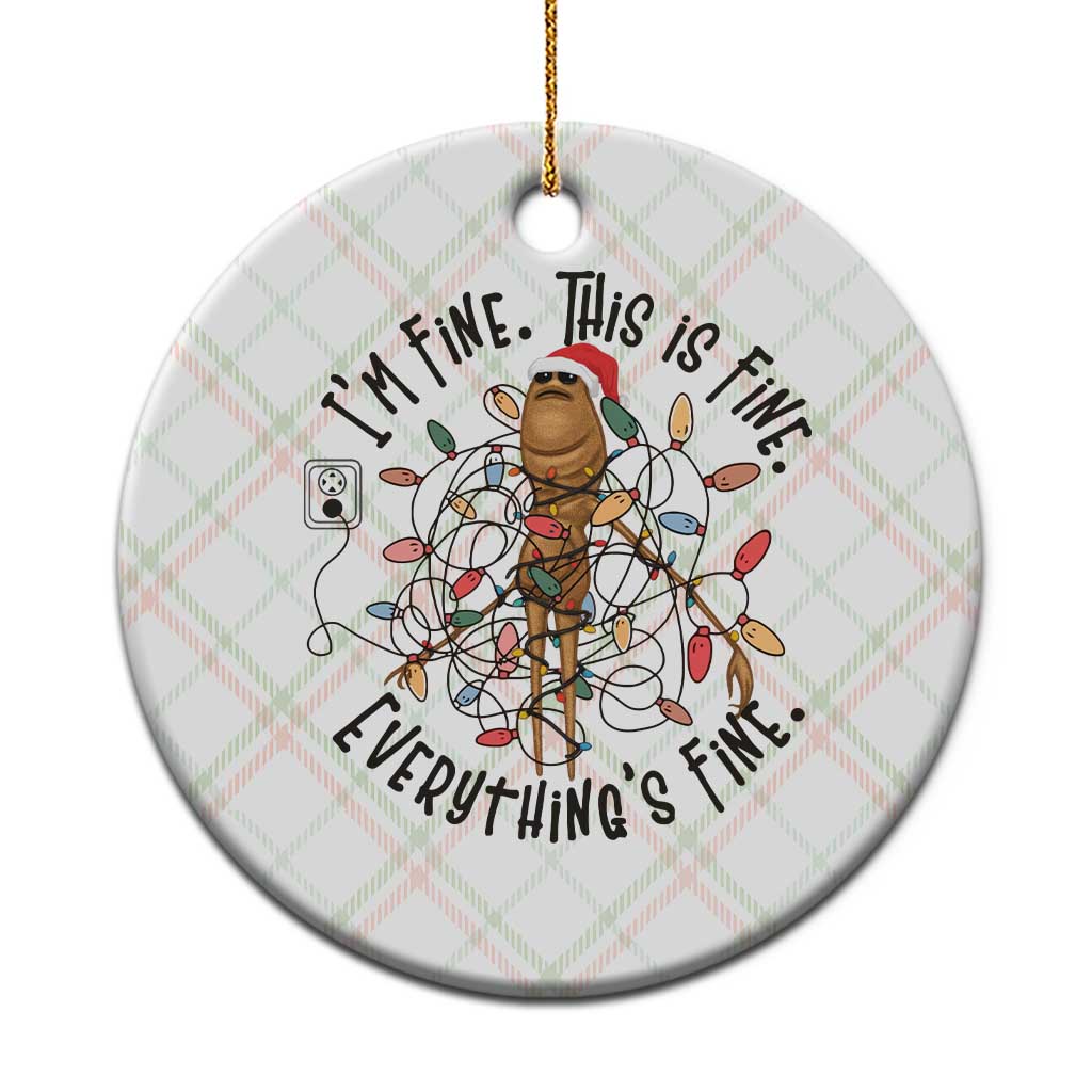 Marcus The Worm Christmas Meme Ceramic Ornament I'm Fine Everything is Fine TS10 1pc Christmas Plaid Print Your Wear