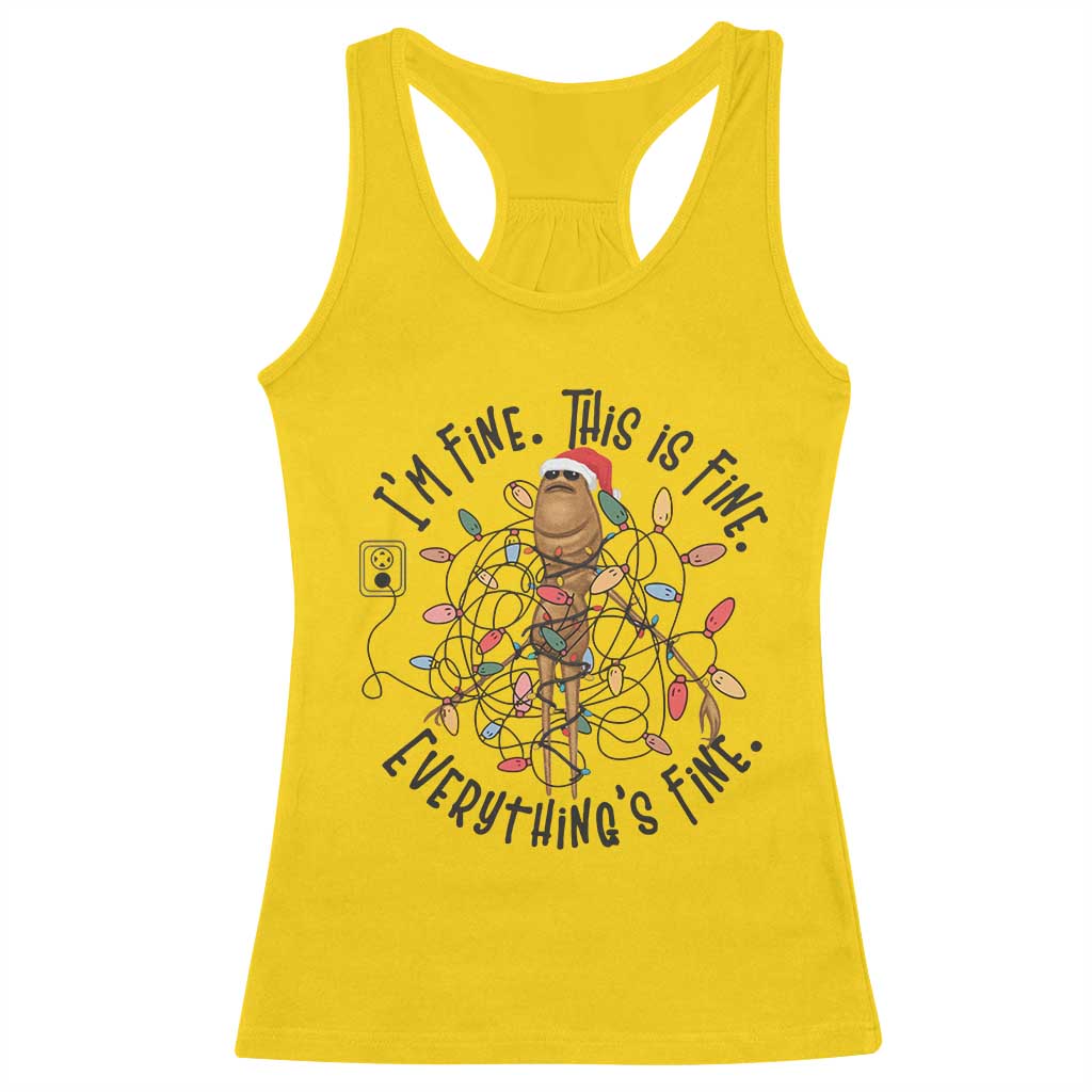 Marcus The Worm Christmas Meme Racerback Tank Top I'm Fine Everything is Fine TS10 Daisy Print Your Wear