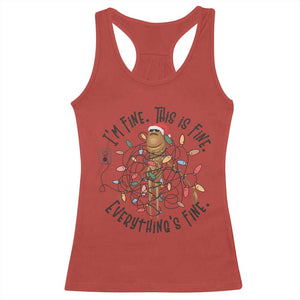 Marcus The Worm Christmas Meme Racerback Tank Top I'm Fine Everything is Fine TS10 Red Print Your Wear
