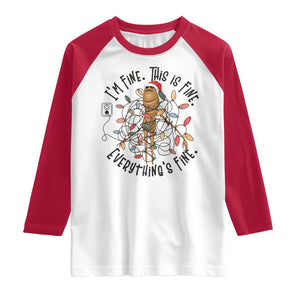 Marcus The Worm Christmas Meme Raglan Shirt I'm Fine Everything is Fine TS10 White Red Print Your Wear