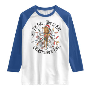 Marcus The Worm Christmas Meme Raglan Shirt I'm Fine Everything is Fine TS10 White Royal Print Your Wear