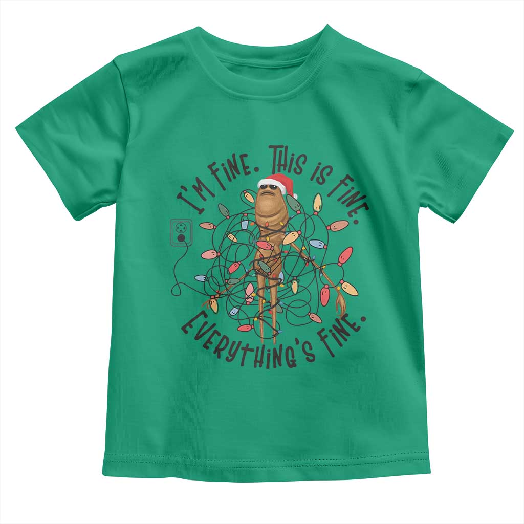 Marcus The Worm Christmas Meme Toddler T Shirt I'm Fine Everything is Fine TS10 Irish Green Print Your Wear