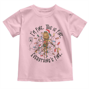 Marcus The Worm Christmas Meme Toddler T Shirt I'm Fine Everything is Fine TS10 Light Pink Print Your Wear