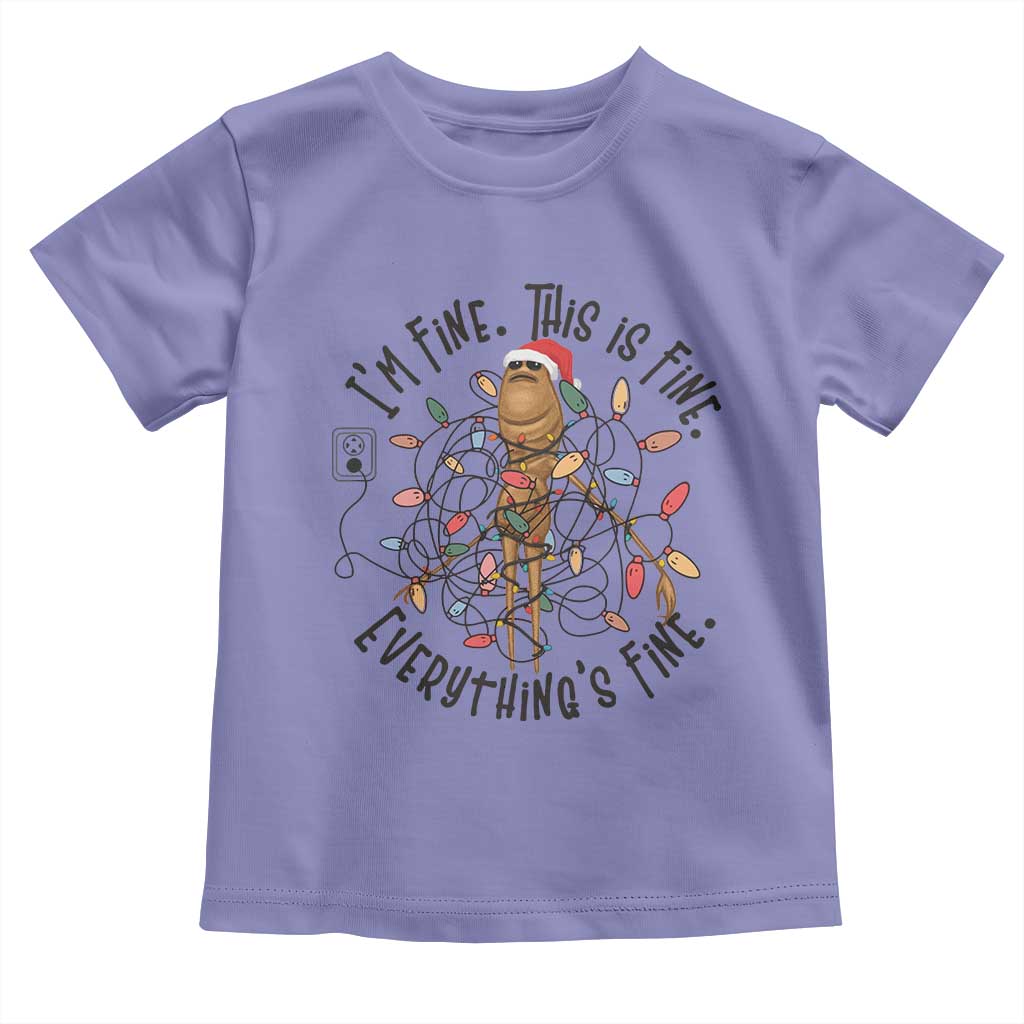 Marcus The Worm Christmas Meme Toddler T Shirt I'm Fine Everything is Fine TS10 Violet Print Your Wear